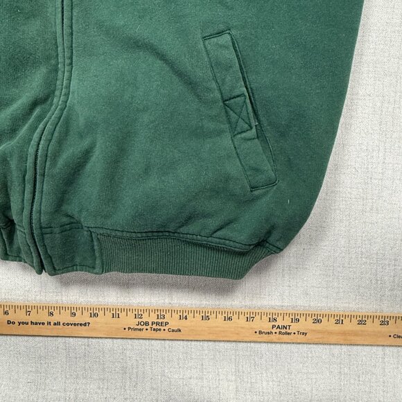 Vintage Eddie Bauer Hoodie Full Zip Green Cotton Blend Heavyweight Size Tall M - Picture 11 of 15